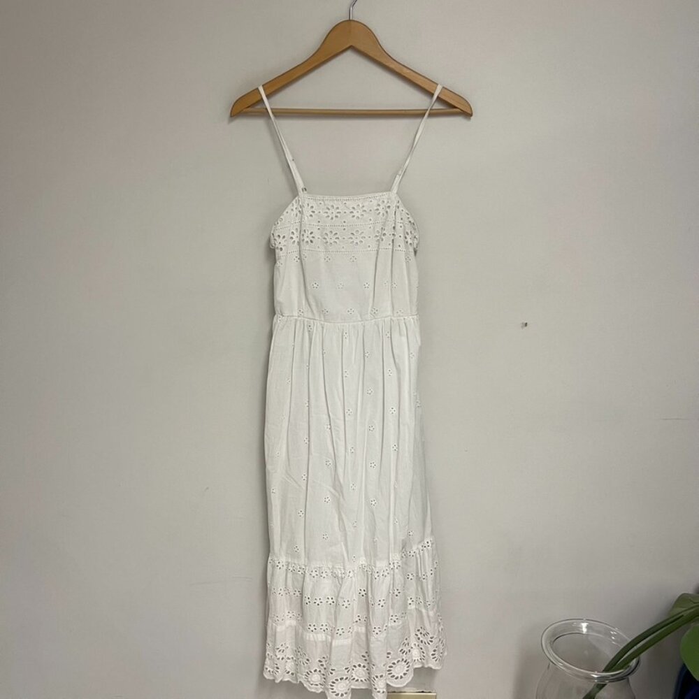 japna white eyelet midi dress